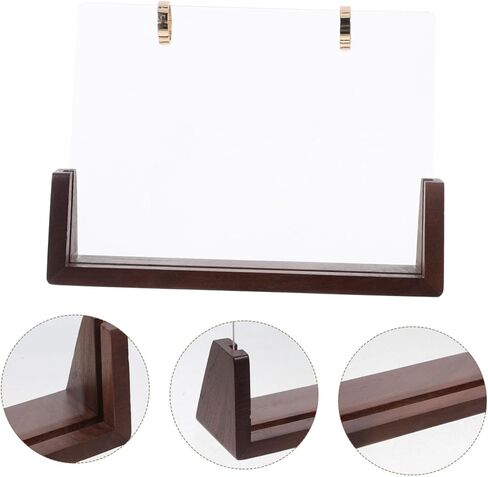 Angoily 1 Set Wooden Desk Calendar Holder Stand Sturdy Flip Calendar Display Rack for Photos Notes Versatile Acrylic Walnut Wood Design Office Accessory for Desktop Organization in Saudi Arabia