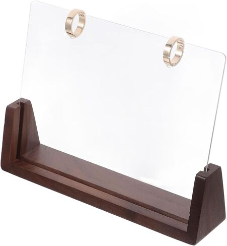 DOITOOL 1 Set Flip Calendar Rack Sturdy Wooden Base with Metal Circles for Easy Page Flipping Portable Desk Calendar Holder for Home or Office Decor in Saudi Arabia