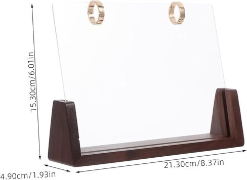 DOITOOL 1 Set Flip Calendar Rack Sturdy Wooden Base with Metal Circles for Easy Page Flipping Portable Desk Calendar Holder for Home or Office Decor in Saudi Arabia