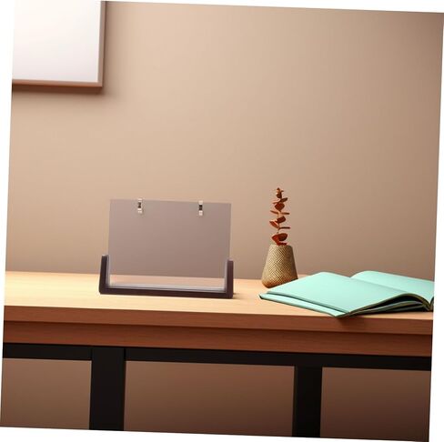 DOITOOL 1 Set Flip Calendar Rack Sturdy Wooden Base with Metal Circles for Easy Page Flipping Portable Desk Calendar Holder for Home or Office Decor in Saudi Arabia