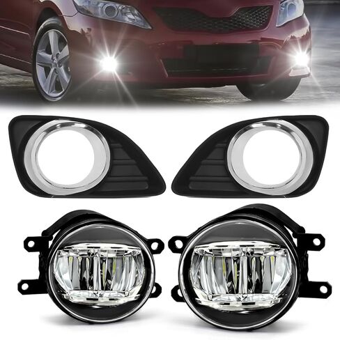 LED Fog Light with 3-Colors Day Running Light Compatible with 2018 2019 2020 Toyota Camry SE/XSE/TRD,Amber Turn Signal light, Blue light for Night,Front Bumper Fog Lamp Replacement Kit in Saudi Arabia