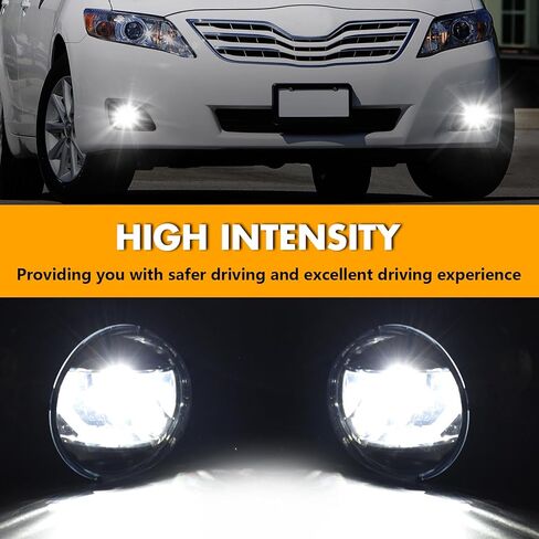 LED Fog Light with 3-Colors Day Running Light Compatible with 2018 2019 2020 Toyota Camry SE/XSE/TRD,Amber Turn Signal light, Blue light for Night,Front Bumper Fog Lamp Replacement Kit in Saudi Arabia