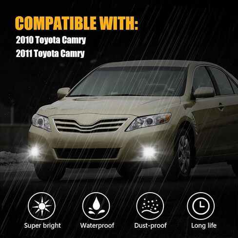 LED Fog Light with 3-Colors Day Running Light Compatible with 2018 2019 2020 Toyota Camry SE/XSE/TRD,Amber Turn Signal light, Blue light for Night,Front Bumper Fog Lamp Replacement Kit in Saudi Arabia
