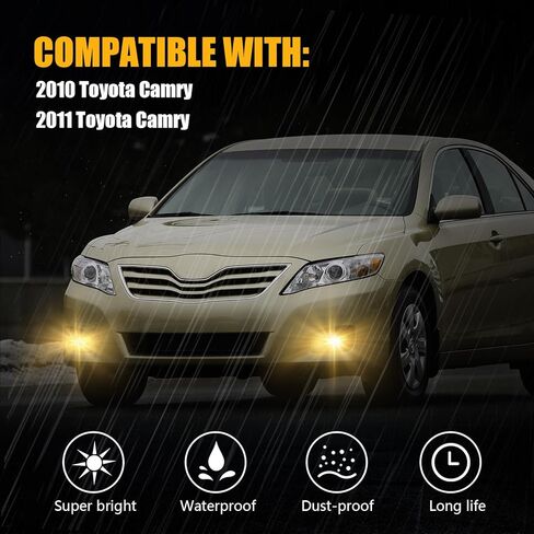 مصباح ضباب LED مع ضوء تشغيل نهاري بثلاثة ألوان متوافق مع 2018 2019 2020 Toyota Camry SE/XSE/TRD، ضوء إشارة الانعطاف الكهرماني، ضوء أزرق للليل، طقم استبدال مصباح الضباب الأمامي in Kuwait