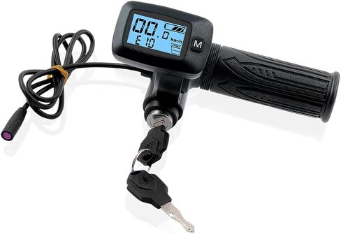 شاشة خنق مدمجة محدثة مع زر M متوافق مع Tutto Tutti Soleil 01 Ebike دراجة نارية كهربائية، 7 أسلاك LCD تويست قبضة عداد السرعة 48V وحدة تحكم سرعة الخانق in Saudi Arabia