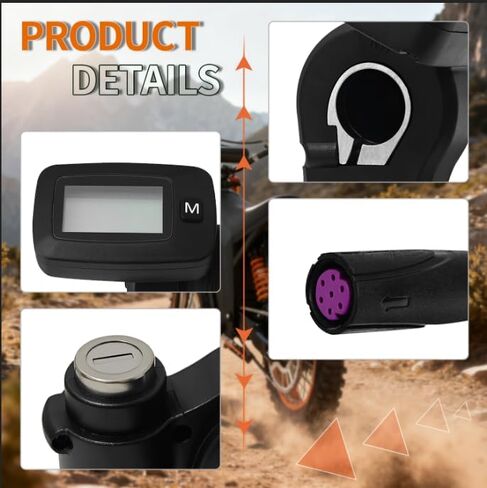 شاشة خنق مدمجة محدثة مع زر M متوافق مع Tutto Tutti Soleil 01 Ebike دراجة نارية كهربائية، 7 أسلاك LCD تويست قبضة عداد السرعة 48V وحدة تحكم سرعة الخانق in Saudi Arabia