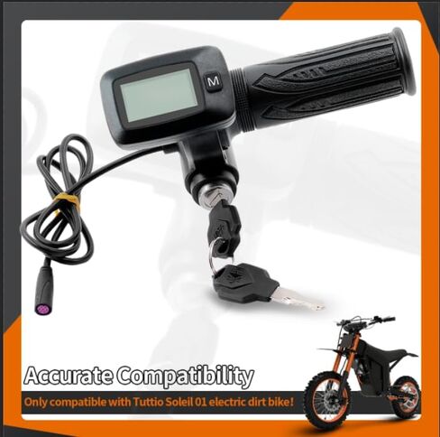 شاشة خنق مدمجة محدثة مع زر M متوافق مع Tutto Tutti Soleil 01 Ebike دراجة نارية كهربائية، 7 أسلاك LCD تويست قبضة عداد السرعة 48V وحدة تحكم سرعة الخانق in Saudi Arabia