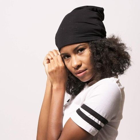 Satin Lined Jersey Beanie, Ultra Soft, Fashionable Hipster Chic, Satin Lining Prevents Breakage and Tangling, Day and Night Hair Defense, Gray, Standard in Saudi Arabia