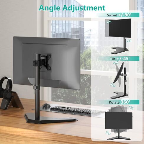 WALI Triple LCD Monitor Desk Mount Fully Adjustable Horizontal Stand Fits 3 Screens up to 27 inch, 22 lbs. Weight Capacity per Arm (M003S), Black in Kuwait