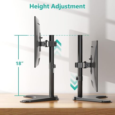 WALI Triple LCD Monitor Desk Mount Fully Adjustable Horizontal Stand Fits 3 Screens up to 27 inch, 22 lbs. Weight Capacity per Arm (M003S), Black in Kuwait