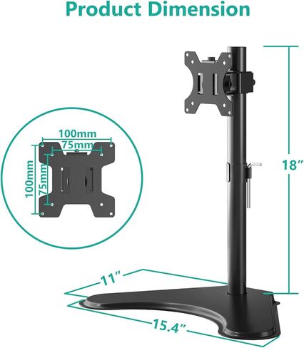WALI Triple LCD Monitor Desk Mount Fully Adjustable Horizontal Stand Fits 3 Screens up to 27 inch, 22 lbs. Weight Capacity per Arm (M003S), Black in Kuwait