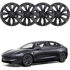 4Pcs Wheel Cover 19 inch for Tesla Model 3 Highland 2023 2024 2025 Hubcaps Matte Black Wheel Covers Rim Hubcap Protectors Wheel Hub Caps for Model 3 Highland ABS Accessories (Turbine Style, 19 Inch) in Kuwait