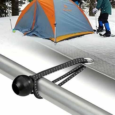 30 PCS Ball Bungee Cord, Heavy Duty Tie Down Cord, Tarp Canopy Bungee Balls for Camping, Tents, Cargo, Holding Wire and Hoses (6 Inch, Black-White) in Saudi Arabia