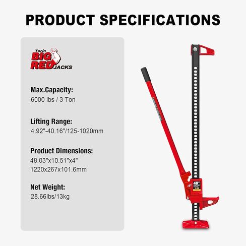 Big Red TRA8335-1 Torin 33 بوصة رافعة مزرعة عالية الرفع للطرق الوعرة، سعة 3 طن (6000 رطل) in Saudi Arabia