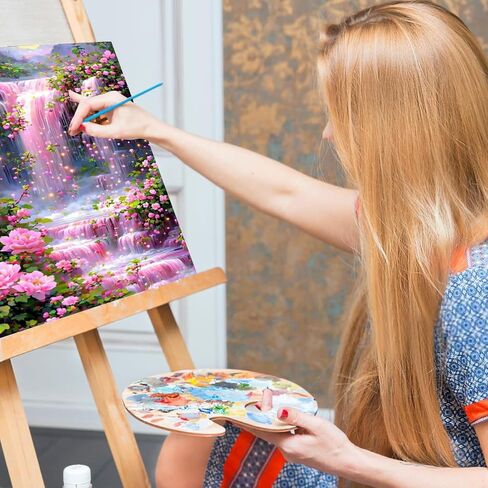 طلاء بومة Mrnsiet حسب الرقم لمجموعة البالغين، طلاء أكريليك DIY بالأرقام للبالغين المبتدئين، لوحة زيتية للبومة والزهور حسب الرقم على القماش لديكور جدار المنزل 16 × 20 بوصة in Kuwait