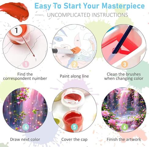 طلاء بومة Mrnsiet حسب الرقم لمجموعة البالغين، طلاء أكريليك DIY بالأرقام للبالغين المبتدئين، لوحة زيتية للبومة والزهور حسب الرقم على القماش لديكور جدار المنزل 16 × 20 بوصة in Kuwait