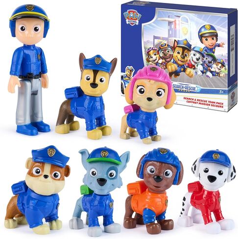 Paw Patrol Search & Rescue Team Pack with 7 Collectible Action Figures, Including Ryder & 6 Pups, Kids Toys for Boys & Girls Ages 3 and Up in Saudi Arabia