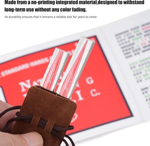 Clear Mahjong Line Finder with 2X Magnification,Set of 4 Ruler with Coffee Storage Bag, Ideal Gift for Beginner Players and Elderly Enthusiasts in Saudi Arabia