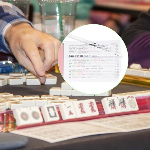 Clear Mahjong Line Finder with 2X Magnification,Set of 4 Ruler with Coffee Storage Bag, Ideal Gift for Beginner Players and Elderly Enthusiasts in Saudi Arabia