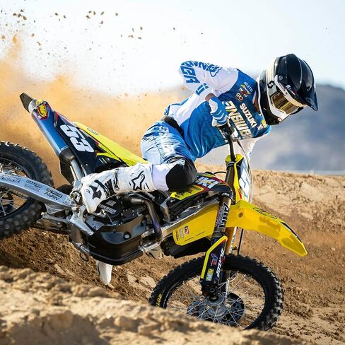 Polisport Motocross (MX) طقم بلاستيكي طبق الأصل لسوزوكي RMZ 450 (2008-17) - جودة OEM، متينة ومرنة ومثالية - أصفر / أسود / أبيض in Saudi Arabia