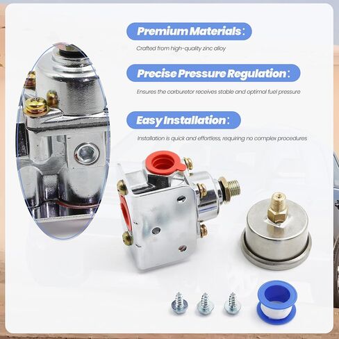 منظم ضغط الوقود صمام الوقود المكربن ​​1-4 PSI سبائك الزنك مقياس الوقود أجزاء المكربن ​​استبدال 12-804 in Saudi Arabia