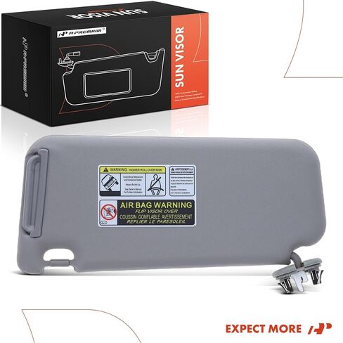 واقي الشمس من الجانب الأيمن للركاب من A-Premium متوافق مع Toyota RAV4 2006-2013 - مع ضوء الغرور، مع مرآة الزينة، مع امتداد حاجب الشمس المنزلق، رمادي - يستبدل 74310-42452-B2، 7431042452B2 in Saudi Arabia