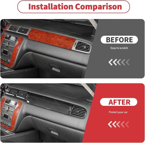 أغطية فتحات تهوية لوحة القيادة من ألياف الكربون من Linskip متوافقة مع 2007-2013 Chevy Silverado & GMC Sierra 1500 2500HD 3500HD، زخرفة لهجة التحكم في المناخ، الملحقات الداخلية in Saudi Arabia