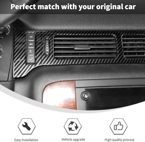 أغطية فتحات تهوية لوحة القيادة من ألياف الكربون من Linskip متوافقة مع 2007-2013 Chevy Silverado & GMC Sierra 1500 2500HD 3500HD، زخرفة لهجة التحكم في المناخ، الملحقات الداخلية in Saudi Arabia