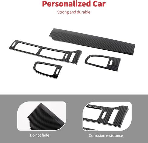 أغطية فتحات تهوية لوحة القيادة من ألياف الكربون من Linskip متوافقة مع 2007-2013 Chevy Silverado & GMC Sierra 1500 2500HD 3500HD، زخرفة لهجة التحكم في المناخ، الملحقات الداخلية in Saudi Arabia