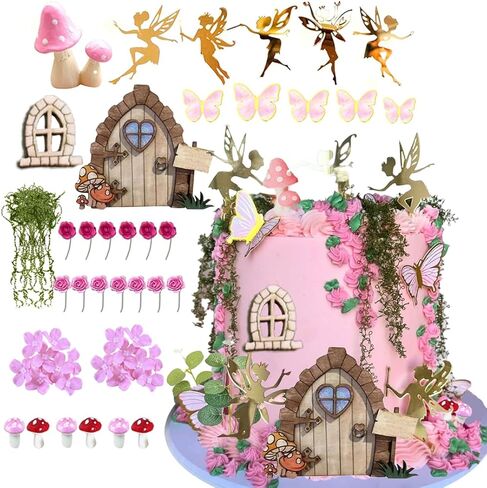 Fairy Cake Toppers Fairy Garden Theme Cake Topper Set For Birthday Baby Shower in Saudi Arabia