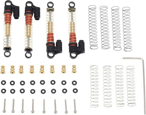 Adjustable 43mm rc Shocks Absorber Damper for 1/24 Axial SCX24 Deadbolt C10 Wrangler Gladiator Bronco 1/24 RC Car Upgrade Part 4Pcs/Set(Black) in Saudi Arabia