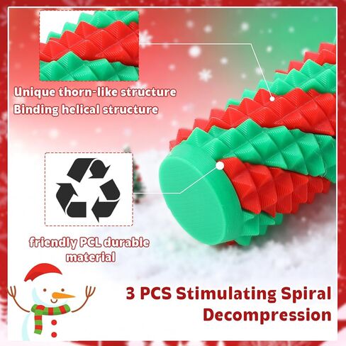3Pcs Little Ouchies Christmas Pain Fidget Toys 3D Printed Spiky Sensory Stim Toys Portable Stress Relief Keychain for Teens Adults in Kuwait