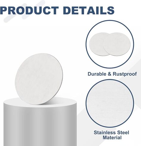 uxcell 100Pcs Stainless Steel Disc, 3/4"(19mm) Dia. 0.03"(0.8mm) Thick Round Flat Metal Plate Stamping Blanks, Circle Metal Plate for Crafts Stamping Jewelry Making in Saudi Arabia