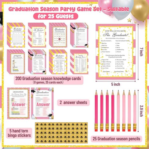 232 Pcs Christmas Trivia Party Games Set Include 207 Xmas Games Question Answer Paper Cards 25 Pencils for Holiday Festival Guessing Activity Party Supplies, 25 Players(Stripe) in Kuwait