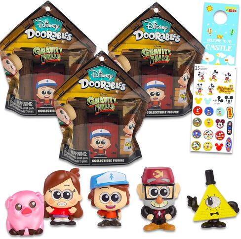 Gravity Falls Blind Bag Party Favors 3 Pack – Bundle with 3 Disney Doorables Gravity Falls Mini Figure Blind Bags Plus Stickers, More | Gravity Falls Figurine for Kids, Teens in Saudi Arabia