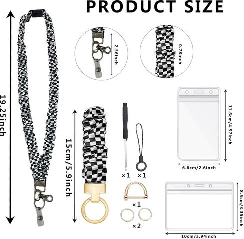 Scrunchie Lanyard Teacher with Safety Breakaway Buckle Stretchy Lanyards for ID Badges and Keys Retractable Keychain Holder for Women Ladies in Saudi Arabia