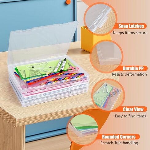 FUIJOL Photo Storage Box 11.5x8.5 Inch, 8 Pcs Portable Board Game Storage Container, A4 Paper Storage Box, Craft and File Organizer for Home/Office (8.5 * 11.5inch-8pcs) in Saudi Arabia