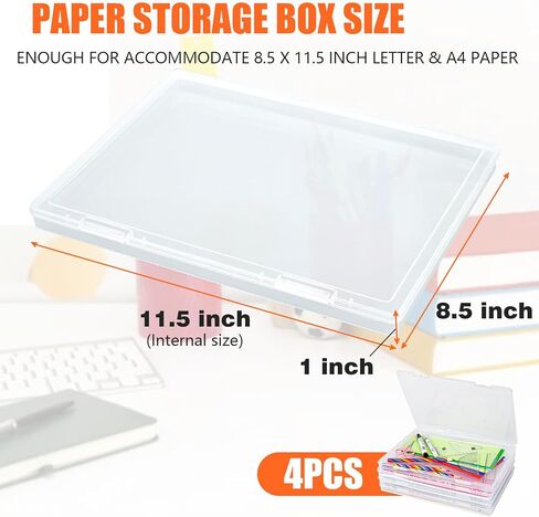 FUIJOL Photo Storage Box 11.5x8.5 Inch, 8 Pcs Portable Board Game Storage Container, A4 Paper Storage Box, Craft and File Organizer for Home/Office (8.5 * 11.5inch-8pcs) in Saudi Arabia