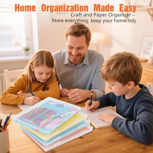 FUIJOL Photo Storage Box 11.5x8.5 Inch, 8 Pcs Portable Board Game Storage Container, A4 Paper Storage Box, Craft and File Organizer for Home/Office (8.5 * 11.5inch-8pcs) in Saudi Arabia