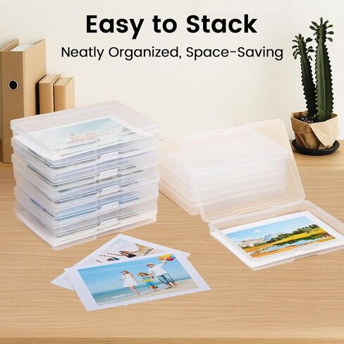 Photo Storage Box 11.5x8.5 Inch, 10 Pcs Portable Board Game Storage Container, A4 Paper Storage Box, Craft and File Organizer for Home/Office (8.5 * 11.5inch-10pcs) in Saudi Arabia