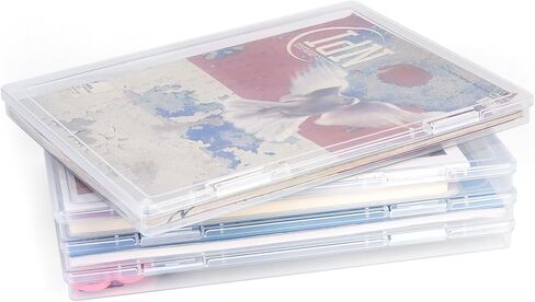 FUIJOL Photo Storage Box 11.5x8.5 Inch, 8 Pcs Portable Board Game Storage Container, A4 Paper Storage Box, Craft and File Organizer for Home/Office (8.5 * 11.5inch-8pcs) in Saudi Arabia