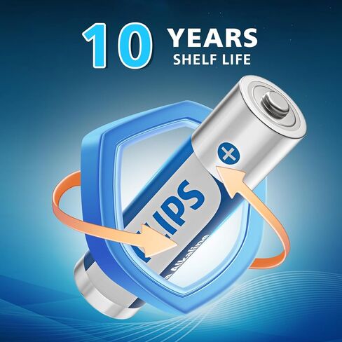 Philips AA Batteries 16 Pack Alkaline Double A Battery 1.5V Ultra Long Lasting 2A Batteries-10-Year Shelf Life （Non-Rechargeable in Saudi Arabia