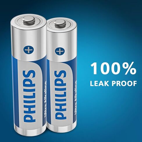 Philips AA Batteries 16 Pack Alkaline Double A Battery 1.5V Ultra Long Lasting 2A Batteries-10-Year Shelf Life （Non-Rechargeable in Saudi Arabia