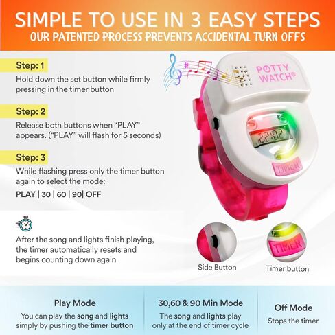 Meet Potty Watch The 1st Watch Made to Help Your Child Potty Train (Fun Flashing Lights & Music Remind Them Every 30,60 or 90 Minutes), Blue in Kuwait