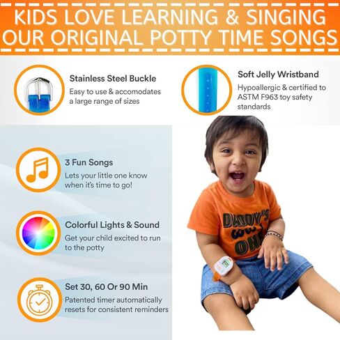 Meet Potty Watch The 1st Watch Made to Help Your Child Potty Train (Fun Flashing Lights & Music Remind Them Every 30,60 or 90 Minutes), Blue in Kuwait