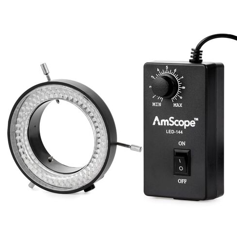 AmScope LED-144S 144 LED Adjustable Microscope Compact Ring Light + Adapter in Saudi Arabia