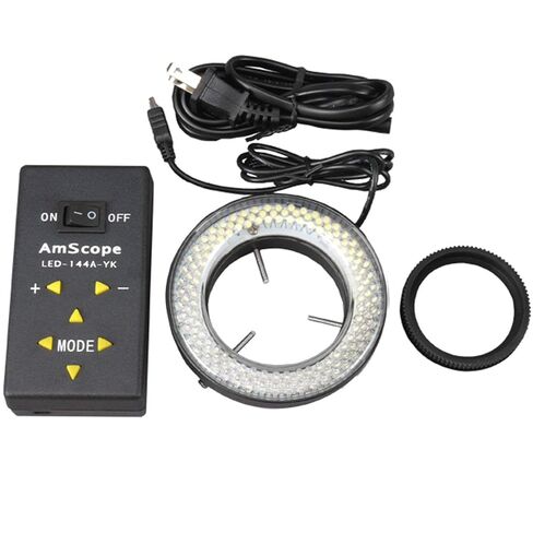 AmScope LED-144S 144 LED Adjustable Microscope Compact Ring Light + Adapter in Saudi Arabia