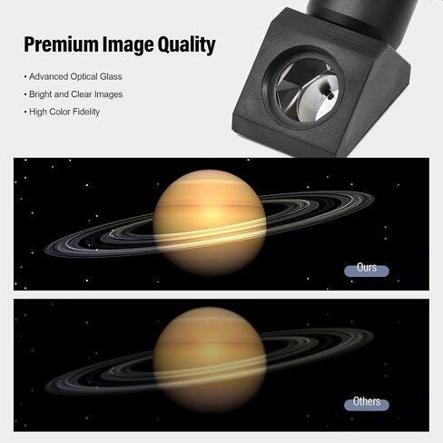 Astromania 1.25" 45-Degree Diagonal Prism Optical Prism Inside Rather Than a Mirror which Makes Your Image Clear and Sharp in Kuwait