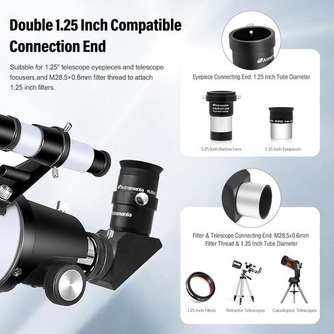 Astromania 1.25" 45-Degree Diagonal Prism Optical Prism Inside Rather Than a Mirror which Makes Your Image Clear and Sharp in Kuwait