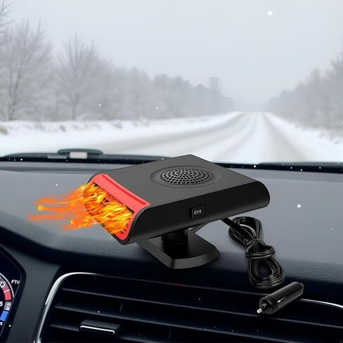 Portable Car Heater, 2-in-1 Car Defroster with 360° Rotation for Instant Windshield Defogging Demisting, Fast Heating & Cooling Fan for All 12V Vehicles, Trucks, RV in Saudi Arabia